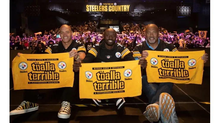James Farrior, Santonio Holmes y Dermontti Dawson en Siempre Steelers.