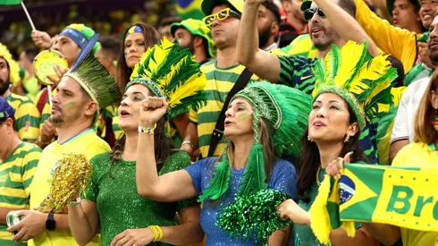 Los torcedores brasileños en la Fase de Grupos de Qatar 2022.
