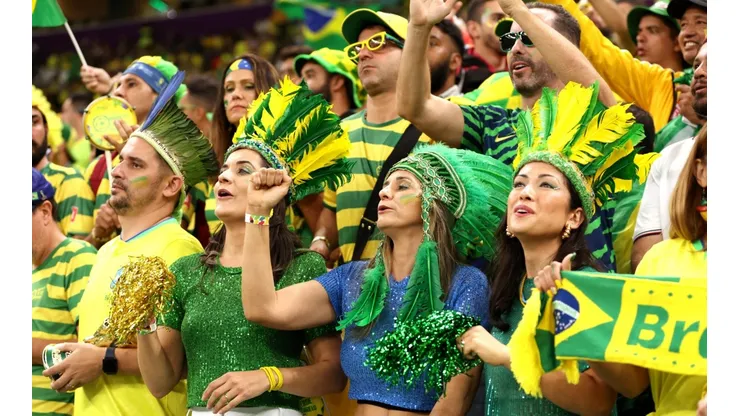 Los torcedores brasileños en la Fase de Grupos de Qatar 2022.