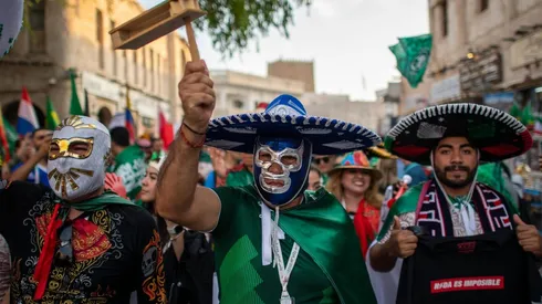 Aficionados mexicanos en el Mundial Qatar 2022.