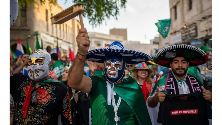 Aficionados mexicanos en el Mundial Qatar 2022.