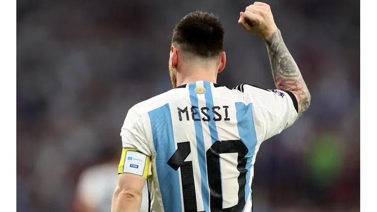 Lionel Messi celebra el 1-0 en Qatar 2022 en su partido número 1000.