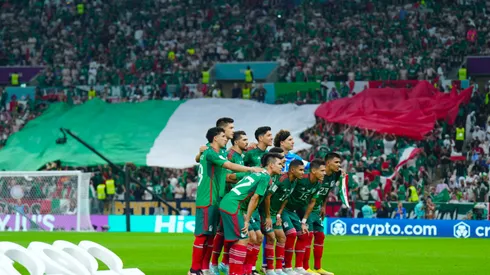 La selección y afición de México en el estadio Lusail contra Arabia Saudita.