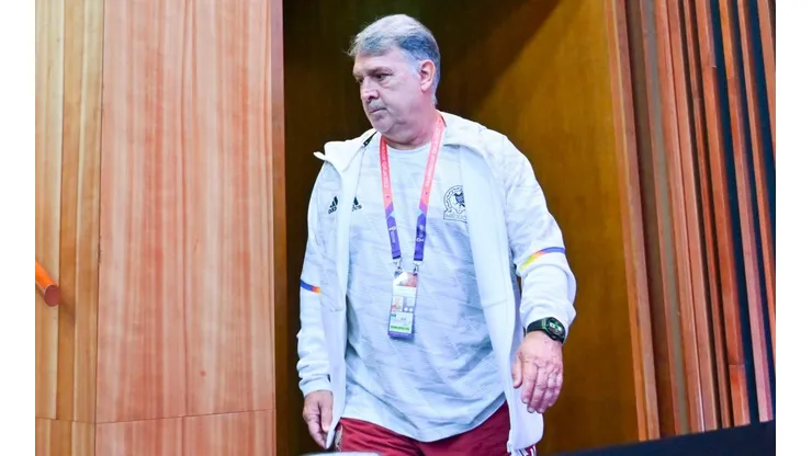 Gerardo Martino en conferencia de prensa en la Copa del Mundo Qatar 2022.
