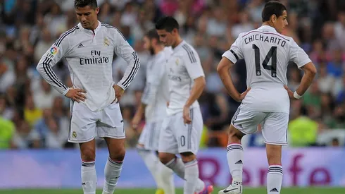 Cristiano Ronaldo y Javier Chicharito Hernández con Real Madrid en La Liga 2014-15.