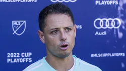 October 19, 2022, Los Angeles, California, USA: Javier Chicharito Hernandez 14 of the Los Angeles Galaxy answers media q