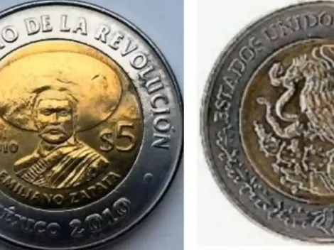 ¿Cómo reconocer la moneda de 5 pesos de Emiliano Zapata que vale 400 mil pesos?
