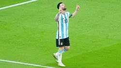 Lionel Messi celebra su gol ante México en Qatar 2022.
