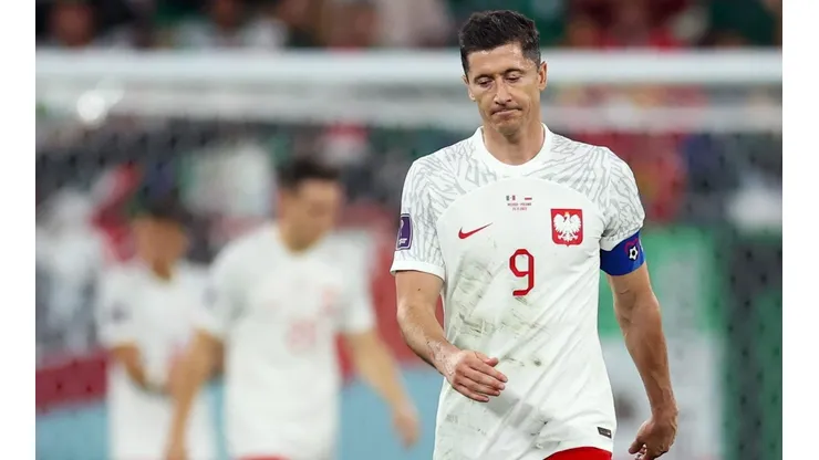 Robert Lewandowski tras fallar el penalti contra la selección mexicana.