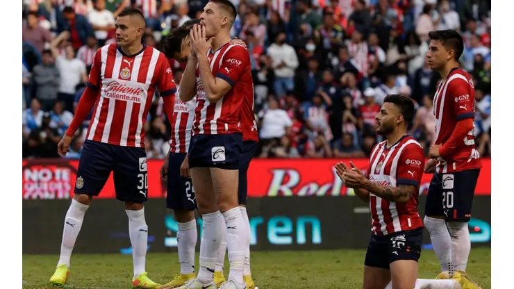 Las Chivas en su eliminación en el Repechaje del torneo Apertura 2022.