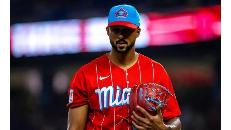 Sandy Alcántara, pitcher de los Marlines de Miami, en la temporada 2022.