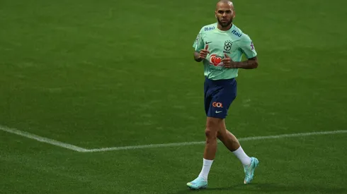 Turin, Italy, 14th November 2022. Dani Alves during the Brazil training Session at Juventus Training Centre, Turin. Pict