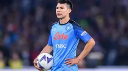 Hirving Lozano of SSC Napoli looks on during the Serie A match between Napoli and Empoli at Stadio Diego Armando Maradon