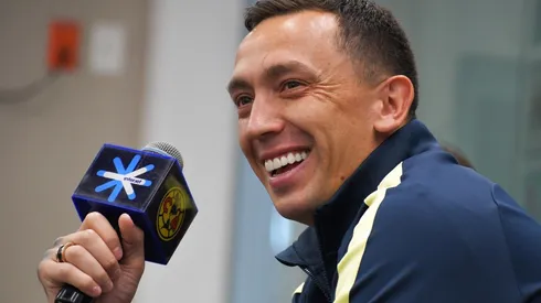 Agustín Marchesín en su conferencia de despedida en el verano de 2019.