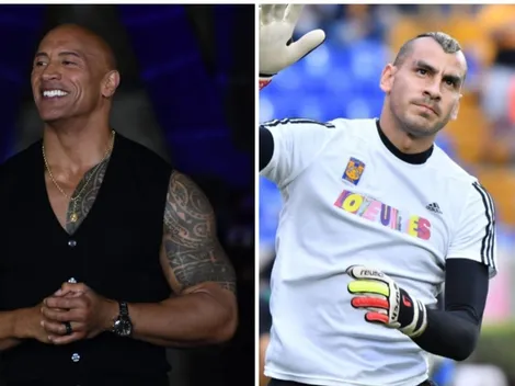 Increíble encuentro entre Nahuel Guzmán y el actor Dwayne Johnson, la Roca o The Rock