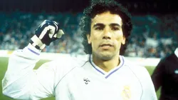 Hugo Sánchez con el Real Madrid en la temporada 1987-88.