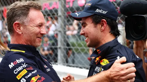 Video: Horner felicitó a Sergio Pérez y el piloto lo trolleó