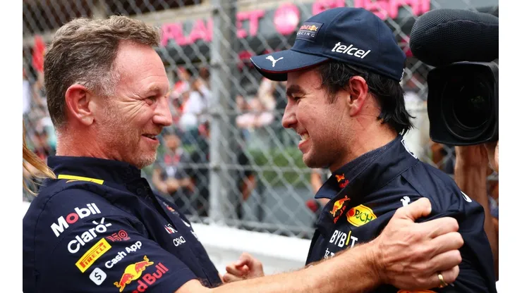 Video: Horner felicitó a Sergio Pérez y el piloto lo trolleó