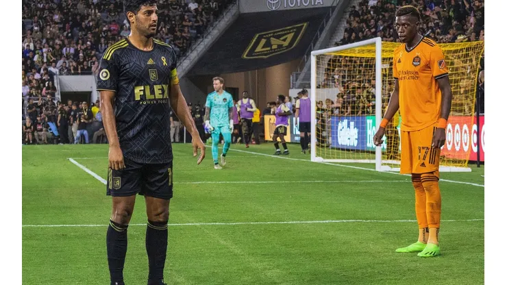 September 19, 2022, Los Angeles, California, USA: Carlos Vela 10 of the Los Angeles Football Club and Teenage Hadebe 17