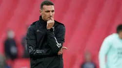 Lionel Scaloni en un entrenamiento de la selección argentina en Wembley.