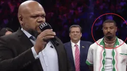 Michael B Jordan en el ring de Canelo vs. Golovkin