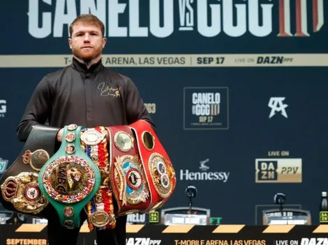 Canelo Álvarez y su gesto amenazante contra Gennady Golovkin tras la conferencia de prensa
