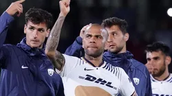 Ciudad de Mexico, 13 de agosto de 2022. Dani Alves, durante el partido de la jornada 8 del torneo Apertura 2022 de la Liga BBVA MX, entre los Pumas de la UNAM y las Águilas del America, celebrado en el estadio Olímpico Universitario. Foto: Imago7/ Rafael Vadillo