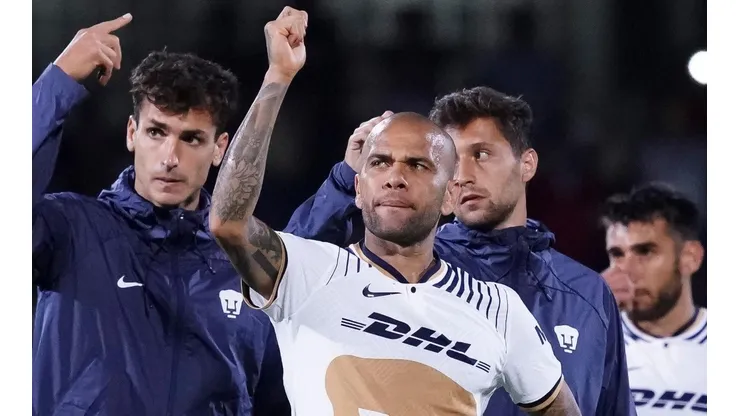Ciudad de Mexico, 13 de agosto de 2022. Dani Alves, durante el partido de la jornada 8 del torneo Apertura 2022 de la Liga BBVA MX, entre los Pumas de la UNAM y las Águilas del America, celebrado en el estadio Olímpico Universitario. Foto: Imago7/ Rafael Vadillo