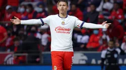 Calderón, incrédulo por su gol anulado.