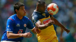 Néstor Araujo con Cruz Azul y contra el América en el torneo Clausura 2012.
