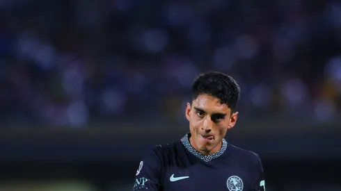 Ciudad de Mexico, 26 de febrero de 2022. Santiago Naveda , durante el partido de la jornada 7 del torneo Grita Mexico Clausura 2022 de la Liga BBVA MX, entre los Pumas de la UNAM y las Águilas del America, celebrado en el estadio Olímpico Universitario. Foto: Imago7/Alejandra Suárez