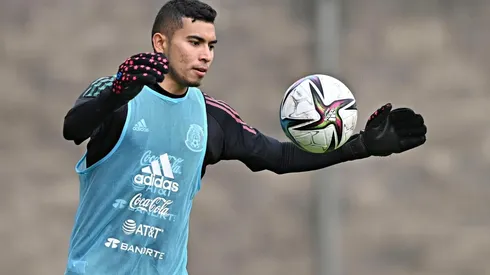 Ciudad de Mexico a 6 de Octubre de 2021. Orbelín Pineda durante el entrenamiento de la selección nacional de fútbol de Mexico en las instalaciones del centro de Alto rendimiento de la Federación mexicana de fútbol, previo al partido de las eliminatorias rumbo al mundial de Qatar 2022.Foto/ Imago7/ Etzel Espinosa