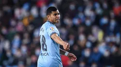 VIGO, SPAIN - FEBRUARY 21: Orbelin Pineda of Celta de Vigo in action during the LaLiga Santander match between RC Celta de Vigo and Levante UD at Abanca-BalaÌdos on February 21, 2022 in Vigo, Spain. (Photo by Octavio Passos/Getty Images)-Not Released (NR)