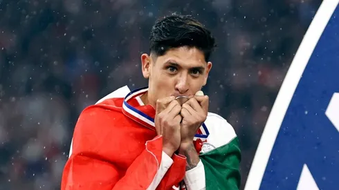 AMSTERDAM - Edson Alvarez of Ajax celebrates winning the 36th Dutch Eredivisie title after the Eredivisie match between Ajax and sc Heerenveen at the Johan Cruijff ArenA on May 11, 2022 in Amsterdam, Netherlands. ANP MAURICE VAN STEEN (Photo by ANP via Getty Images)