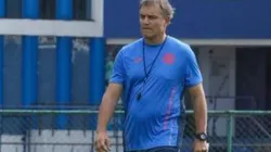 Diego Aguirre en sus primeras jornadas de trabajo con la Máquina.