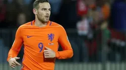 Vincent Janssen con la selección de Holanda en la eliminatoria a Rusia 2018.