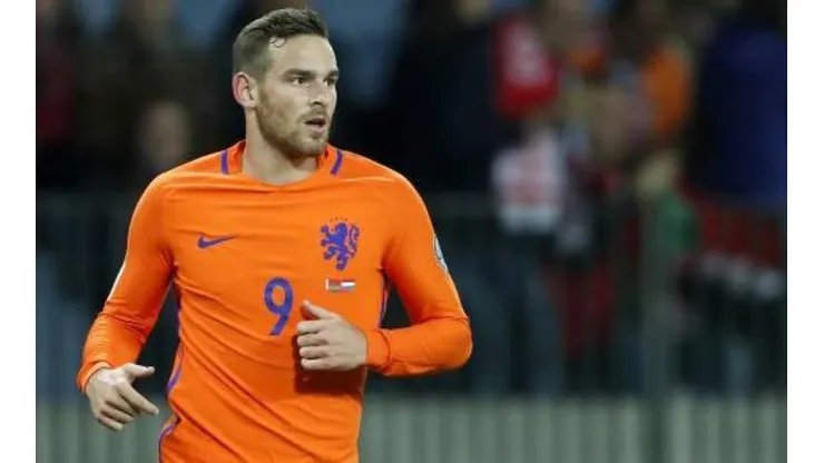 Vincent Janssen con la selección de Holanda en la eliminatoria a Rusia 2018.