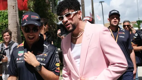 Bad Bunny y Checo Pérez en el GP de Miami
