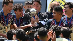 Celebración del América Sub 20 por su título de campeón en el Clausura 2022.