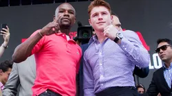 Mayweaher junto a Canelo Álvarez.