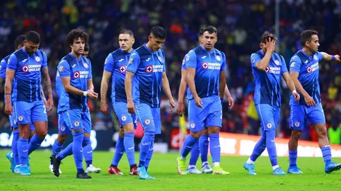 Los jugadores de Cruz Azul en el partido contra Necaxa.