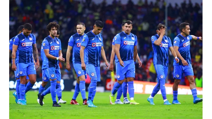 Los jugadores de Cruz Azul en el partido contra Necaxa.