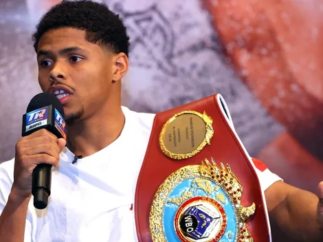 ¡De locos! Una batalla campal interrumpió de manera abrupta la conferencia post pelea de Shakur Stevenson