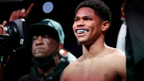 Shakur Stevenson le pidió matrimonio a su novia en pleno cuadrilátero