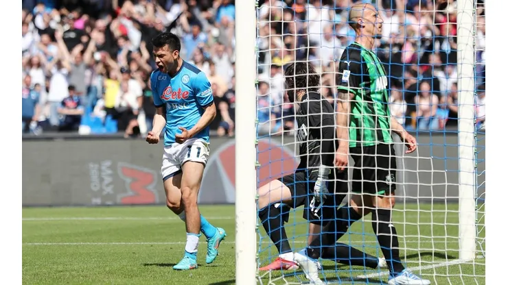 Hirving Chucky Lozano llegó a cinco goles con el Napoli en la temporada 2021-22.