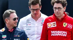 Mattia Binotto, Christian Horner y Toto Wolff, competidores directos en esta temporada.