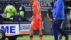 Carlos Rodríguez lesionado en el partido contra Mazatlán.