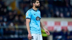 VILLARREAL, SPAIN - MARCH 12: Nestor Araujo of Celta de Vigo looks on during the LaLiga Santander match between Villarreal CF and RC Celta de Vigo at Estadio de la Ceramica on March 12, 2022 in Villarreal, Spain. (Photo by Aitor Alcalde Colomer/Getty Images)-Not Released (NR)
