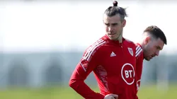 Gareth Bale en la concentración de Gales.