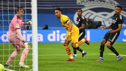 Pierre Emerick Aubameyang marcó el primer gol en el 4-0 del Barcelona al Real Madrid.